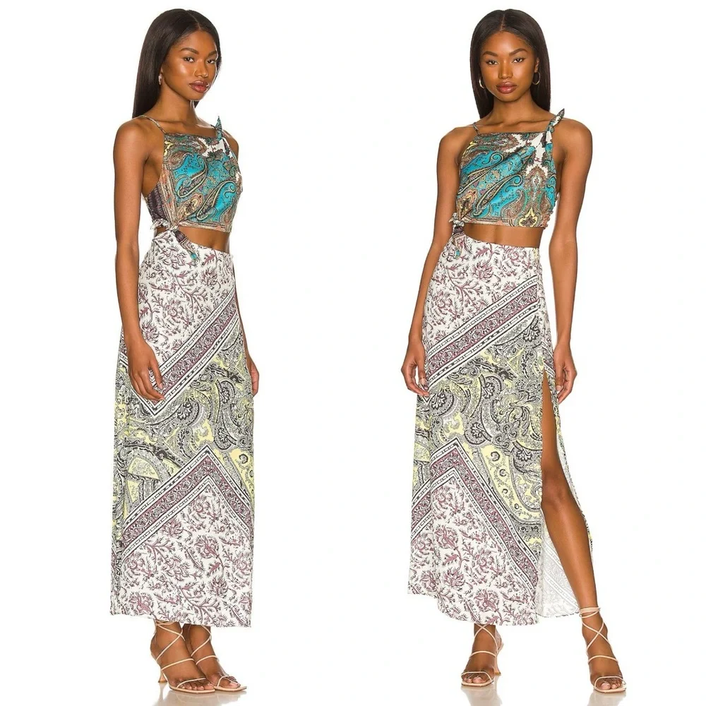 Free People Ingrid Midi Dress in Daylight Combo